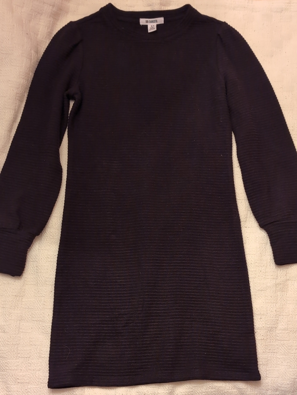 BB Dakota Black Ribbed Long Sleeve Sweater Dress